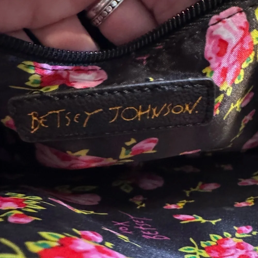 Betsey Johnson Sequin large zip purse,wrist straps,cosmetic bag,travel 9.5X7.5